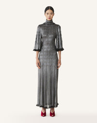 Robe midi col cheminée - Noir