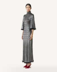 Robe midi col cheminée - Noir