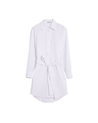 ZZNO STOCK BLANC/NOIR BELTED SHIRT SHORT DRESS
