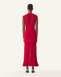 Robe dentelle - Rouge anemone