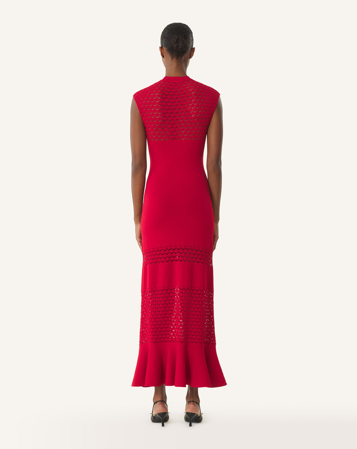 Robe dentelle - Rouge anemone