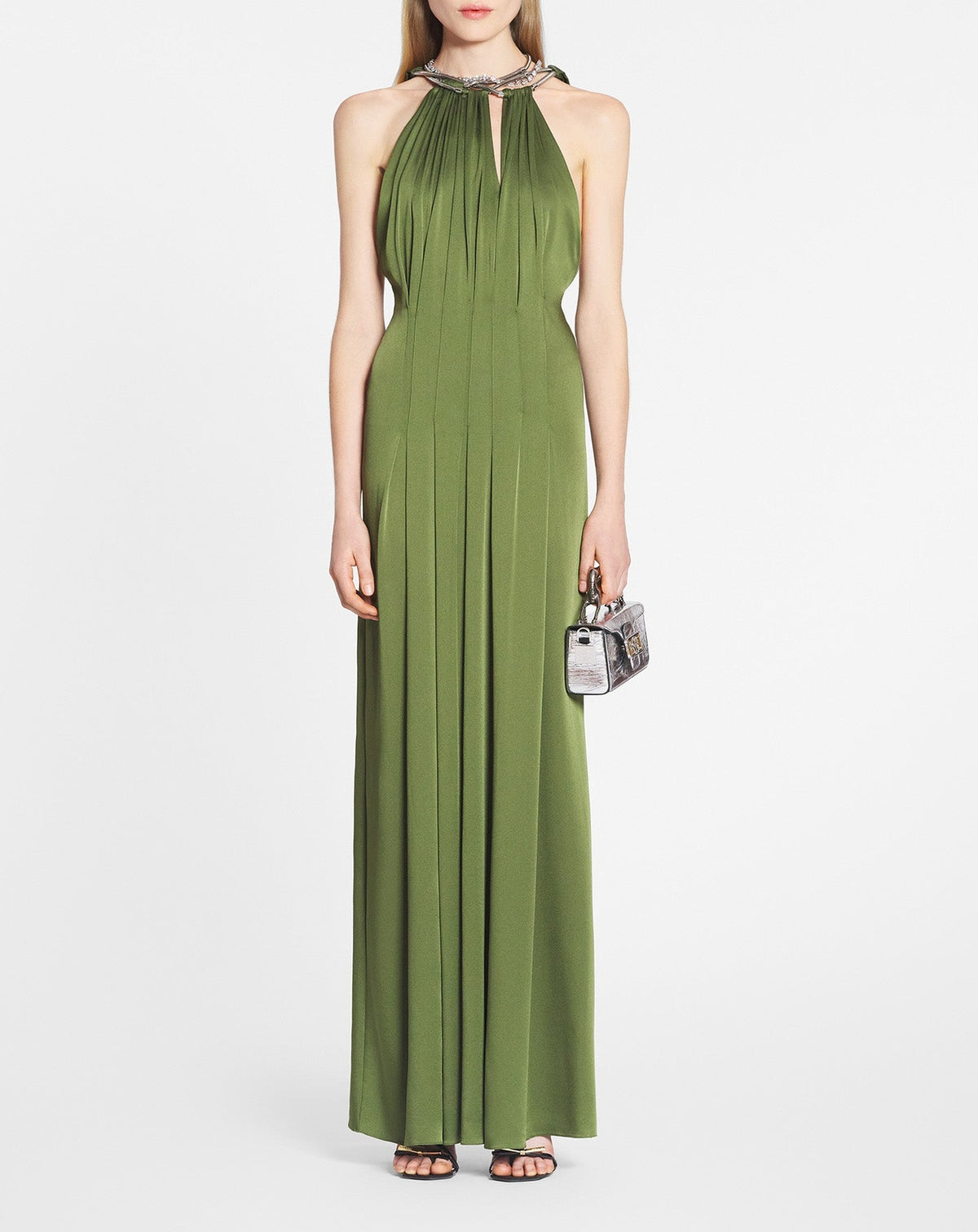 Robe longue collier en tissu - Lichen