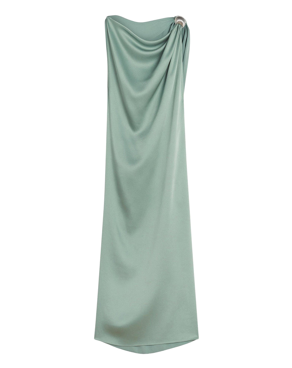Robe drapée bague arpège - Vert de gris