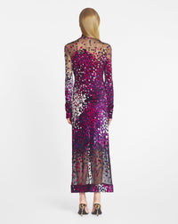 Robe manches longues - Fuchsia & Encre Japonaise