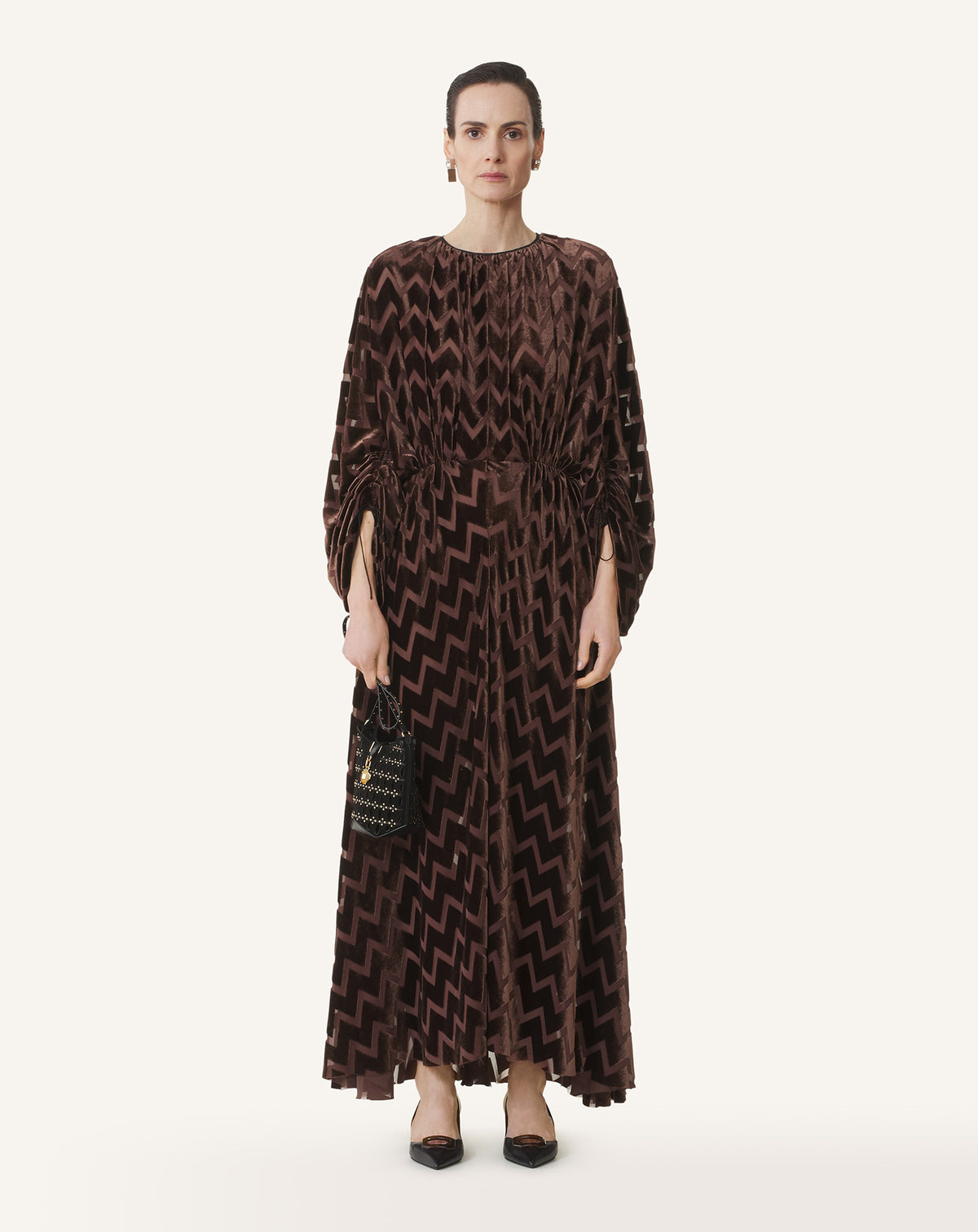 Robe midi cintrée - Mocca