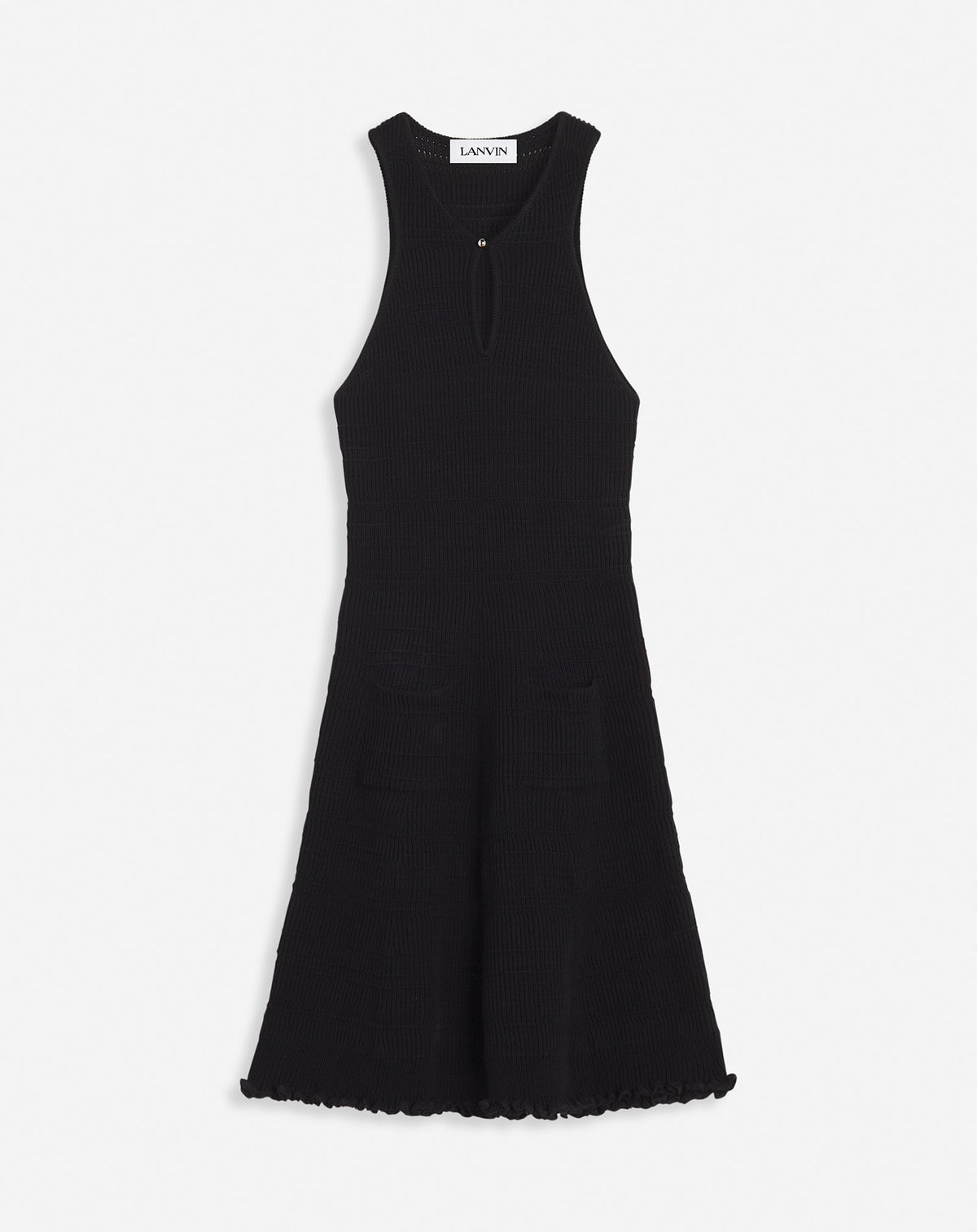 ZZNO STOCK NOIR ROBE COURTE CÔTELÉE