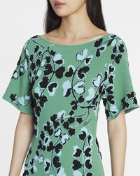 ZZNO STOCK VERT DE GRIS ROBE MIDI JACQUARD RATEAU