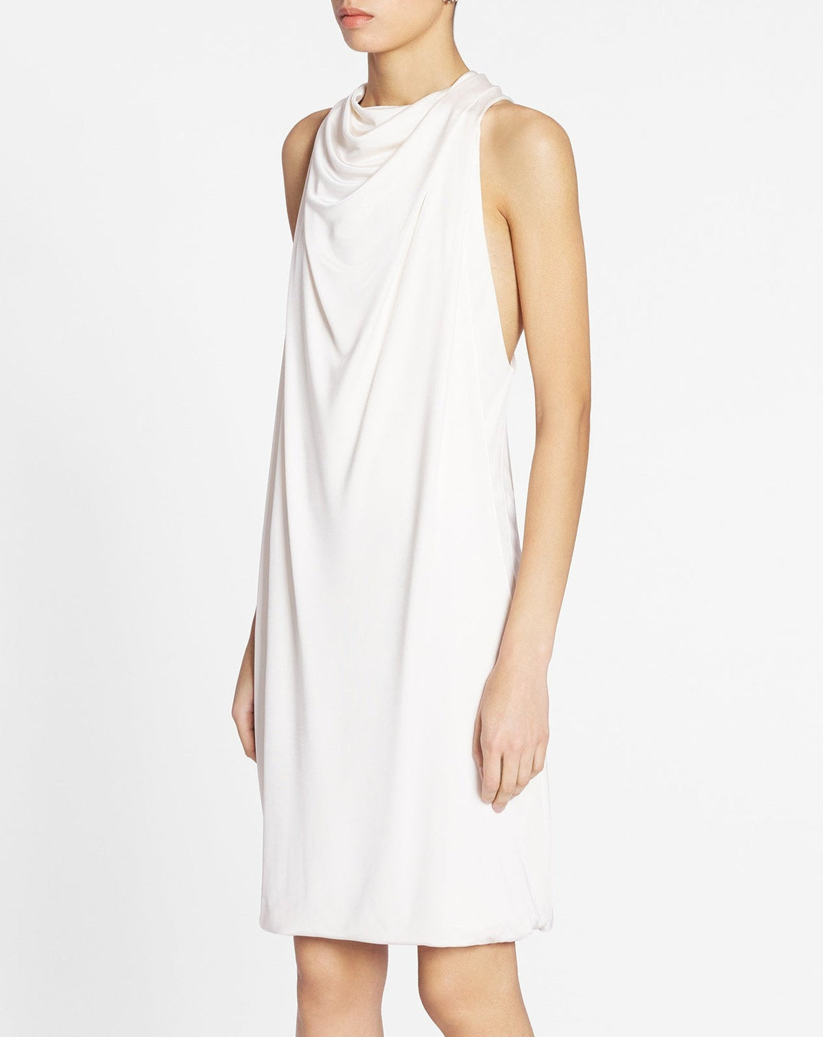 Robe foulard avec dos torsadé - Creme