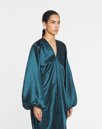 ZZNO STOCK VERT FORET ROBE MANCHES BALLON