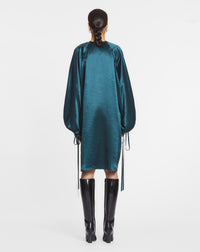 ZZNO STOCK VERT FORET ROBE MANCHES BALLON