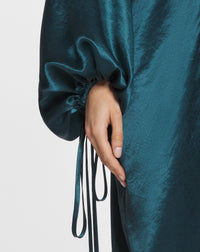 ZZNO STOCK VERT FORET ROBE MANCHES BALLON