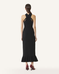 Robe ajustée à volants - Noir