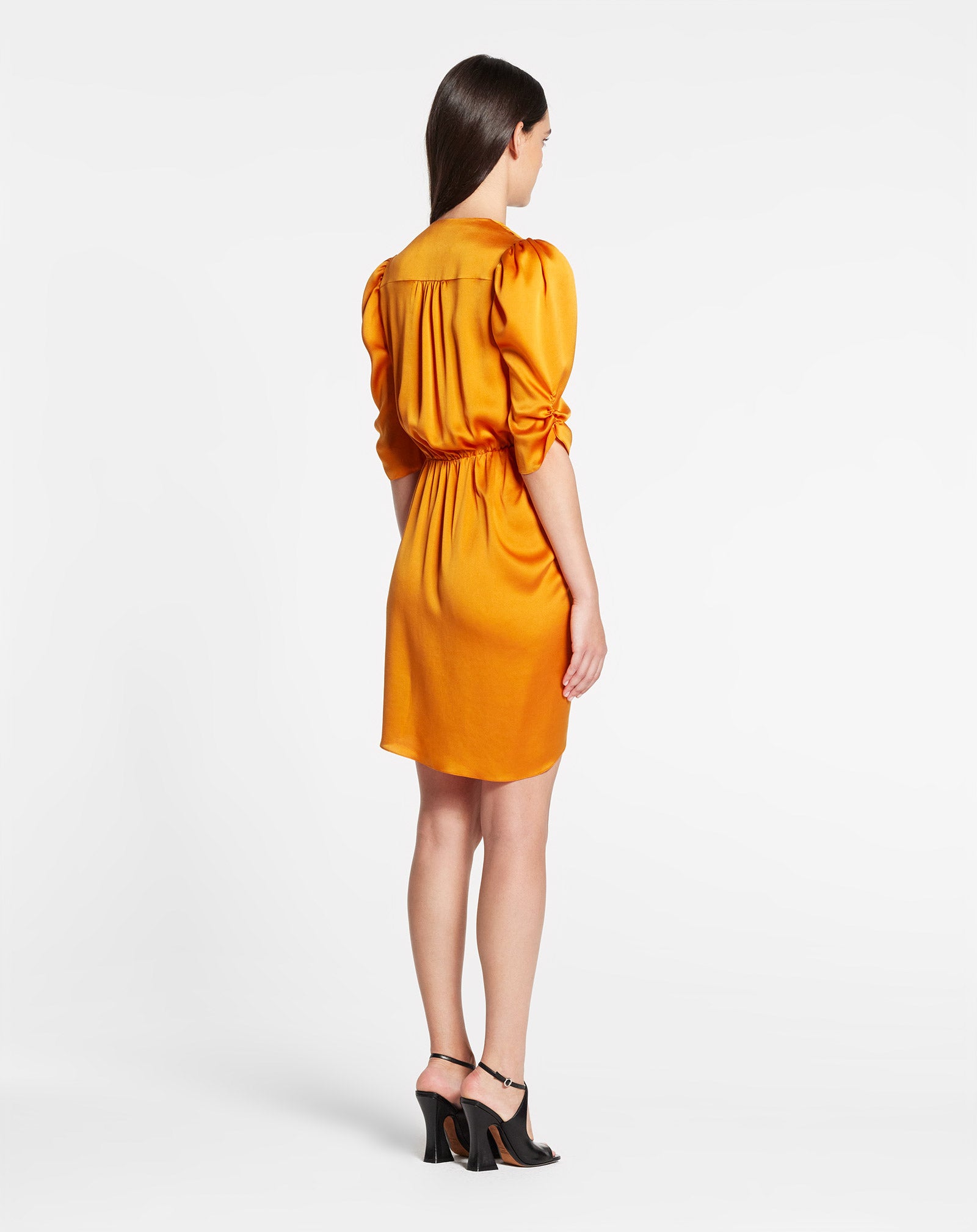 Robe drapée asymétrique - Miel