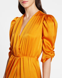 Robe drapée asymétrique - Miel