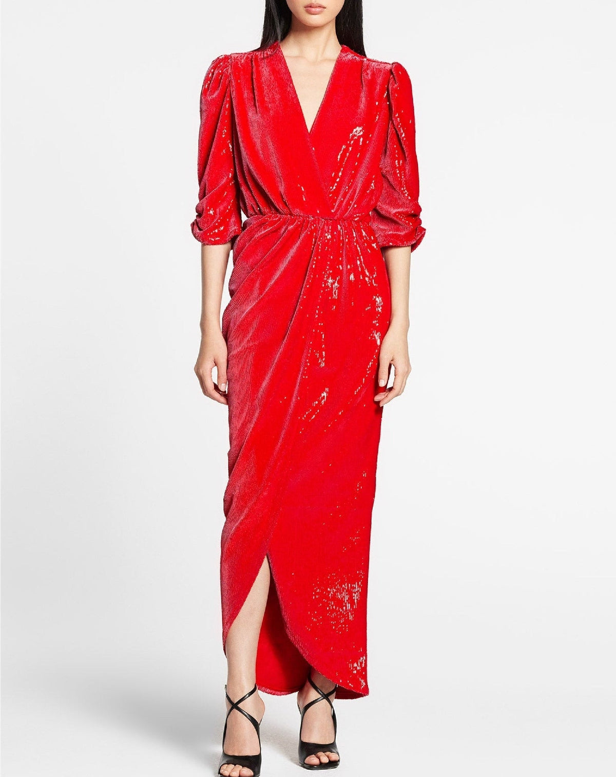 Robe longue portefeuille - Rouge Vif