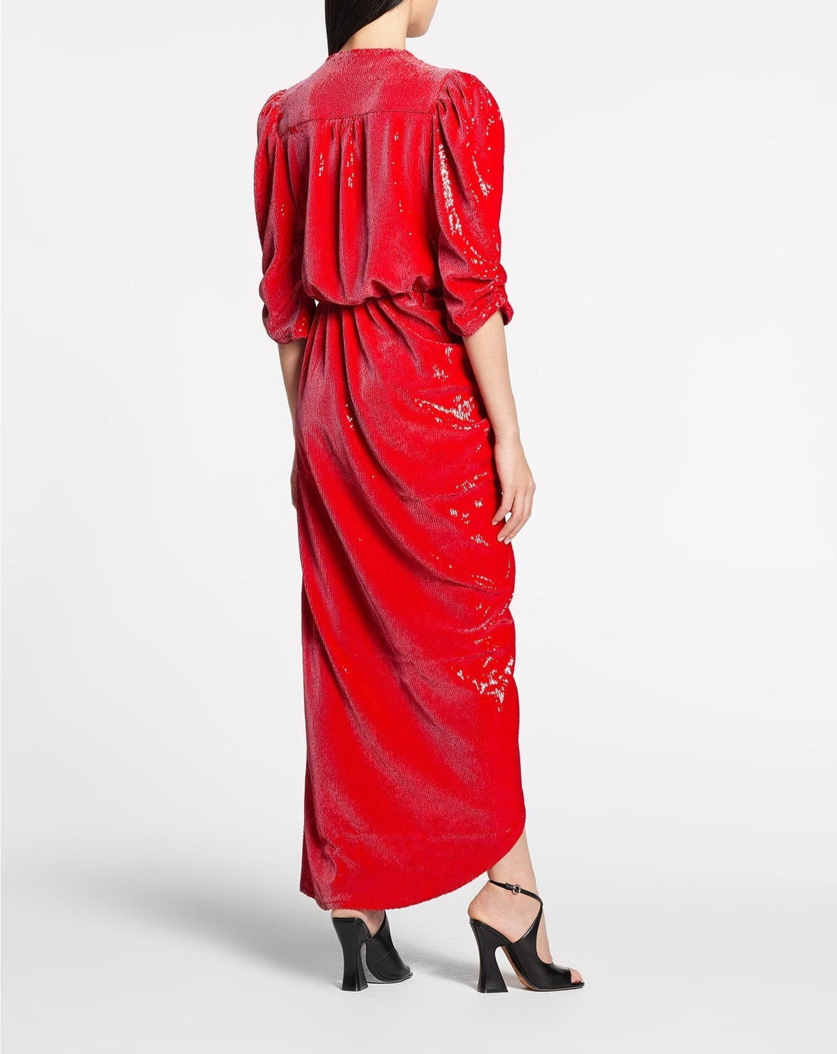 Robe longue portefeuille - Rouge Vif