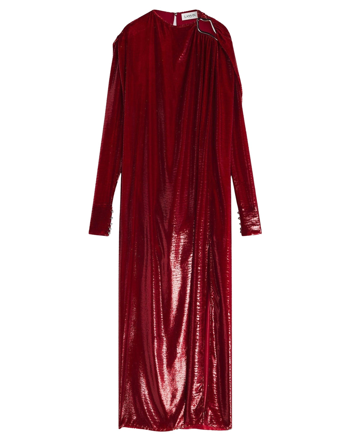 Robe longue drapée - Rouge