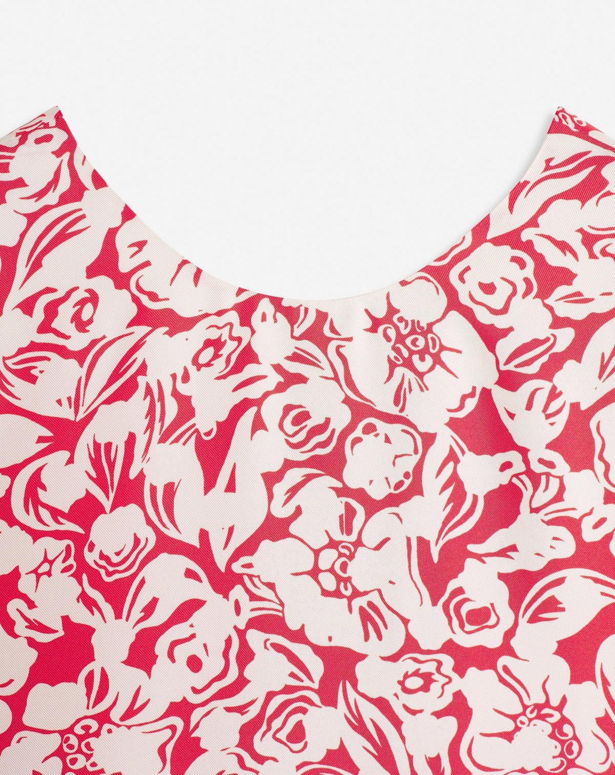 Robe courte sans manches imprimée en soie - Coquelicot