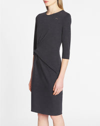 Robe détail nœud en laine - Gris Foncé