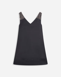 Robe courte à larges bretelles - Noir