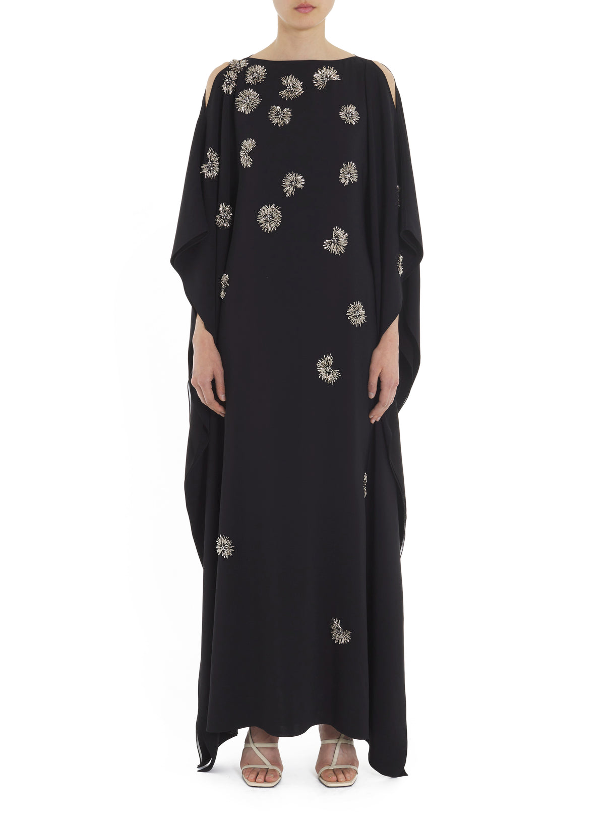 Aria - robe caftan brodée - Noir