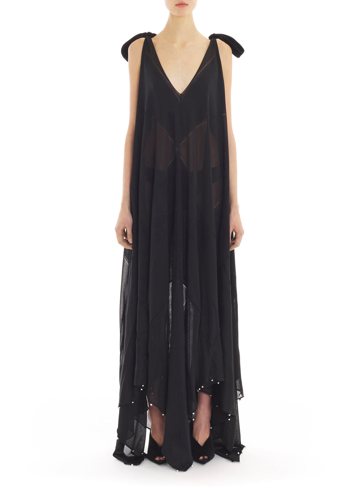 Cressida - robe à découpe brodée - Noir