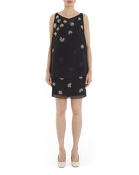 Aster - robe courte brodée - Noir
