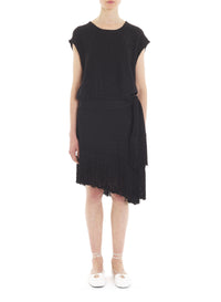 Robe courte à franges brodée - Noir