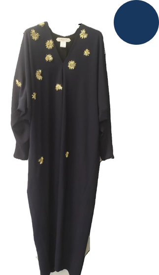 Caftan brodé - Bleu marine