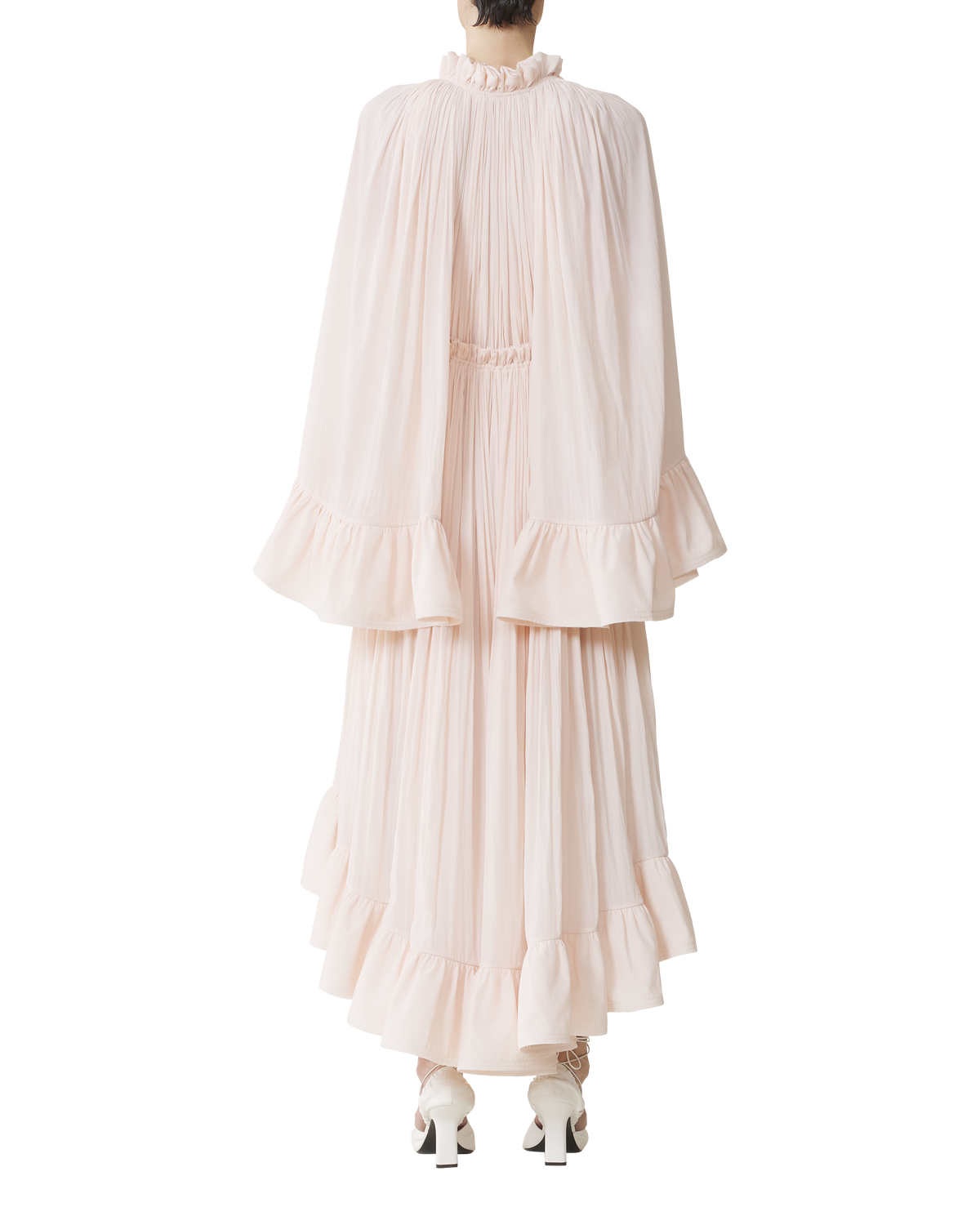 Robe longue à volants - Rose pâle
