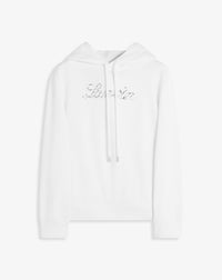 Hoodie logo manuscrit brodé - Blanc optique