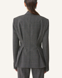 Veste tailleur double boutonnage - Gris fonce chine