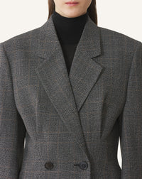 Veste tailleur double boutonnage - Gris fonce chine