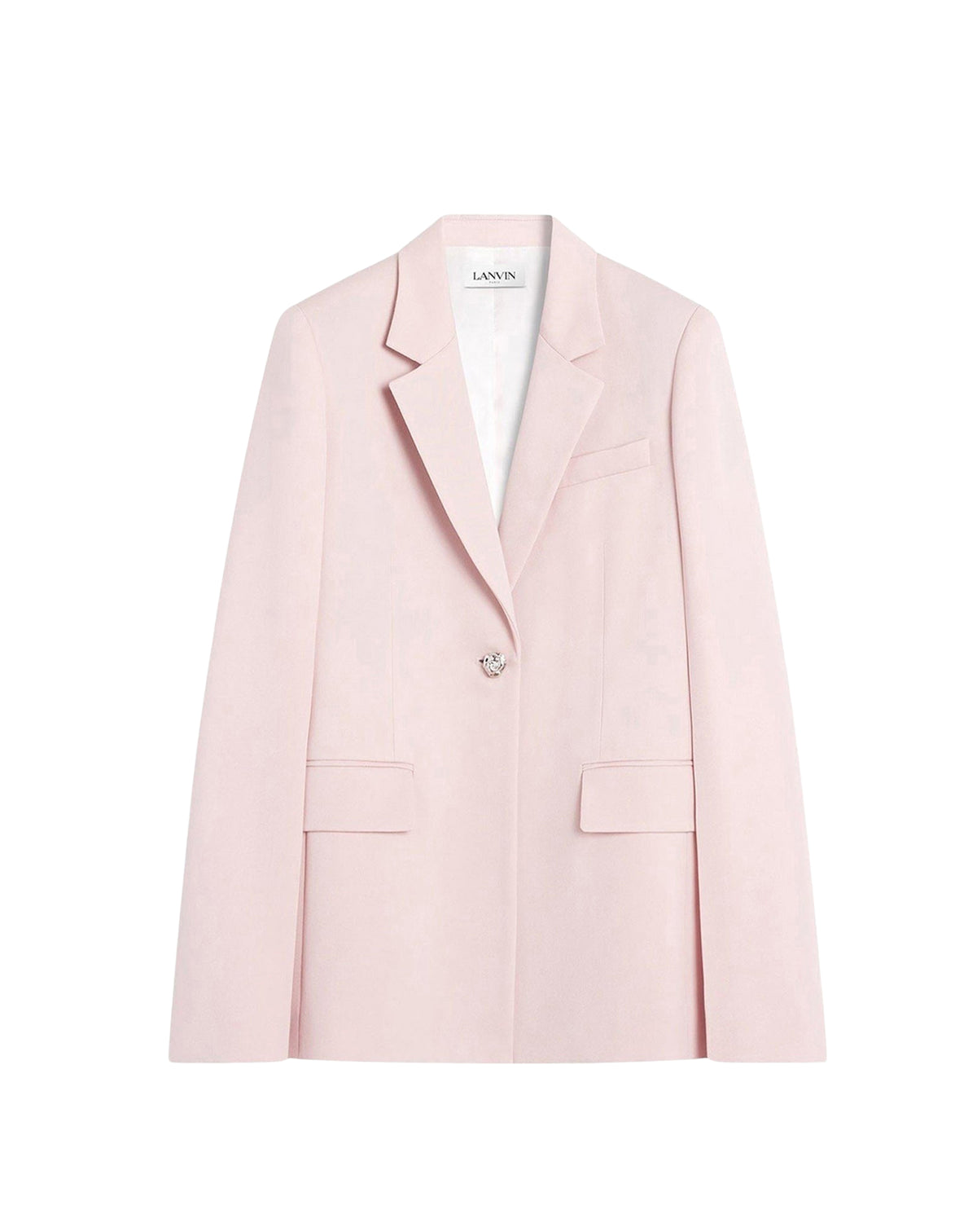 Blazer simple boutonnage en laine - Rosé