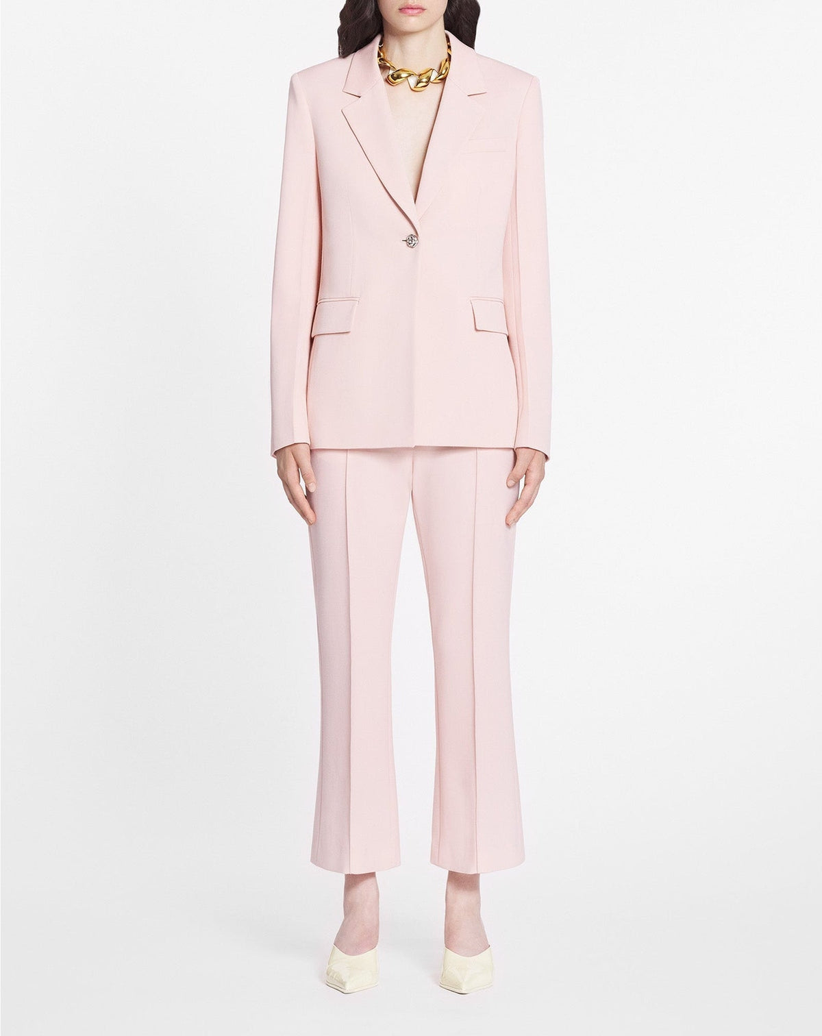 Blazer simple boutonnage en laine - Rosé