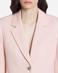 Blazer simple boutonnage en laine - Rosé