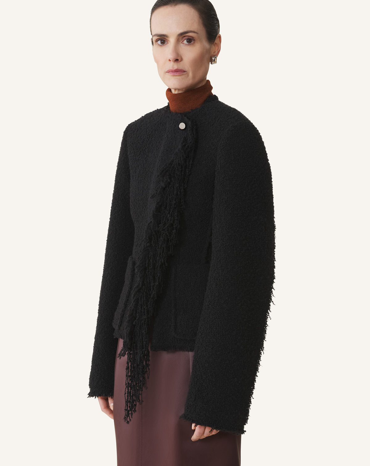 Veste sans col - Noir