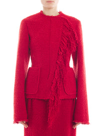 Veste sans col - Rouge anemone