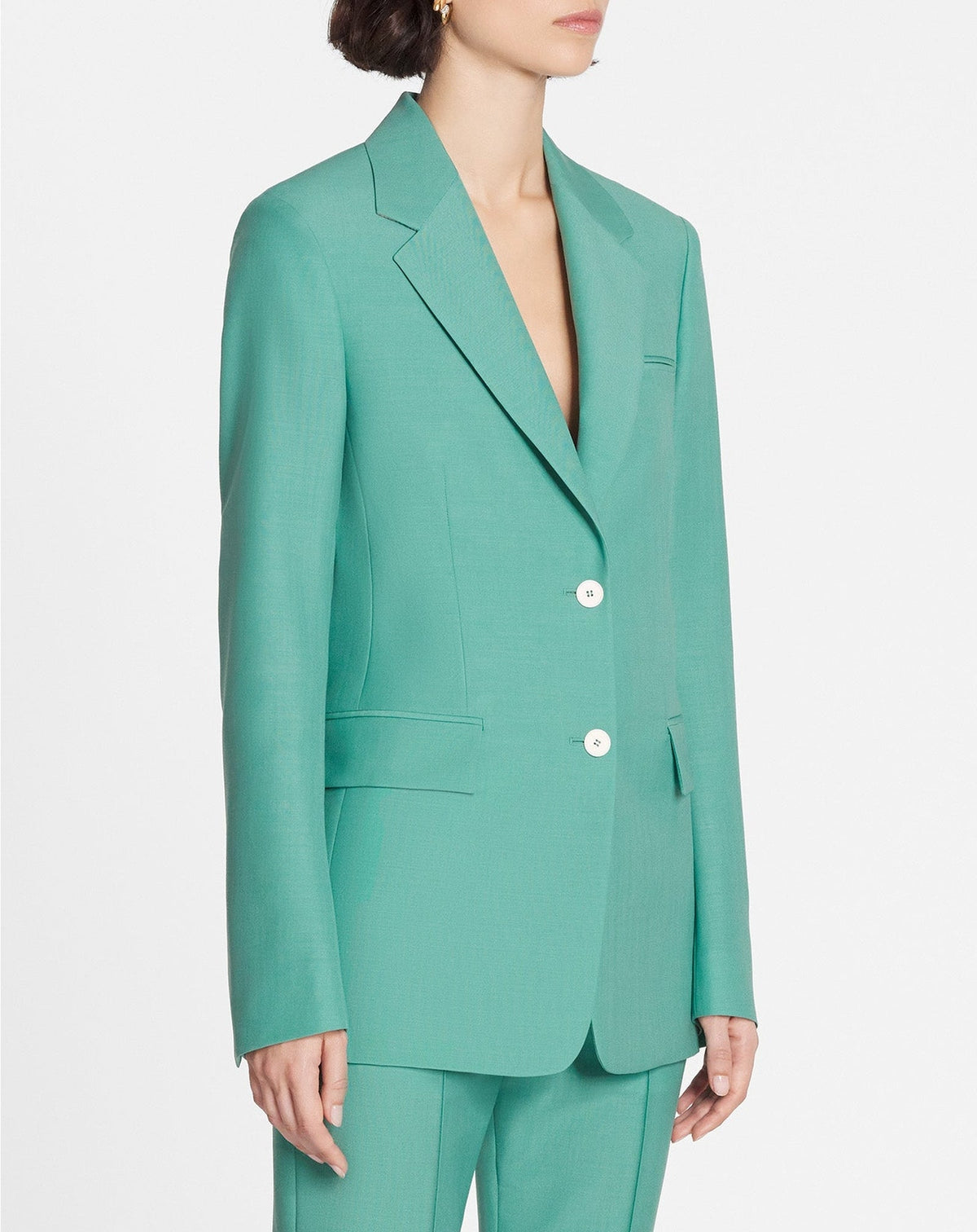 Blazer simple boutonnage en laine - Jade