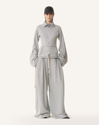 Veste zippée cintrée - Gris chine