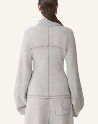 Veste zippée cintrée - Gris chine