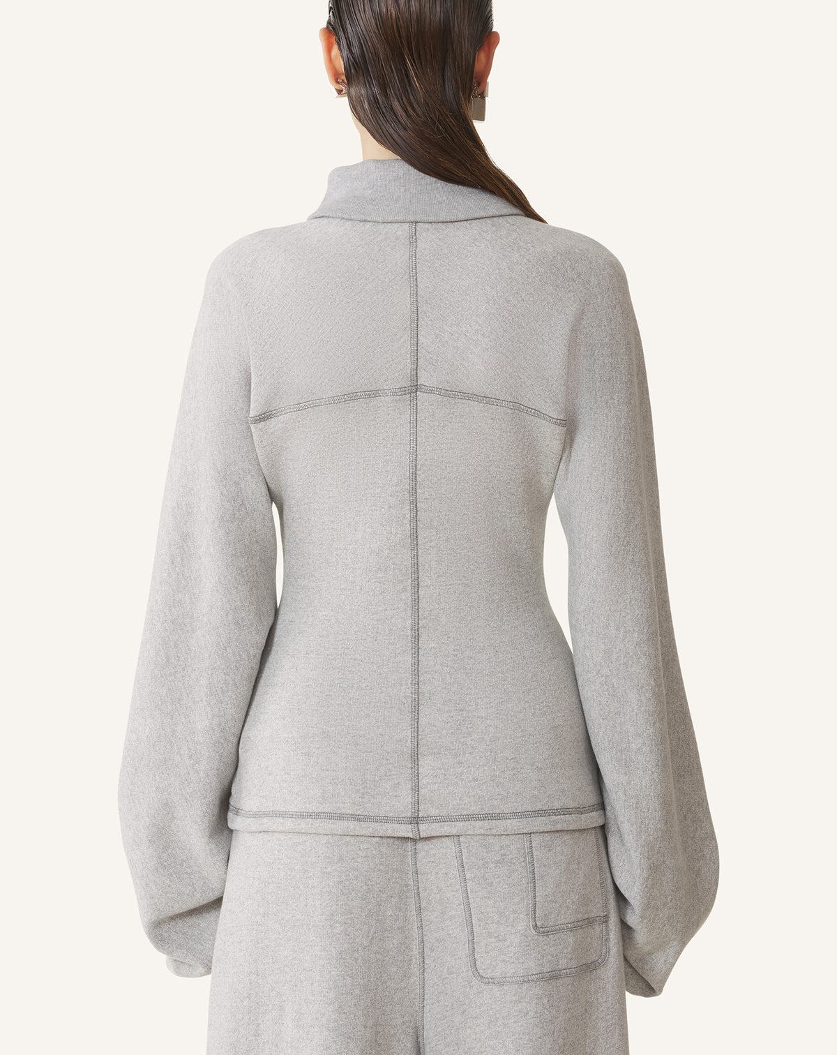 Veste zippée cintrée - Gris chine