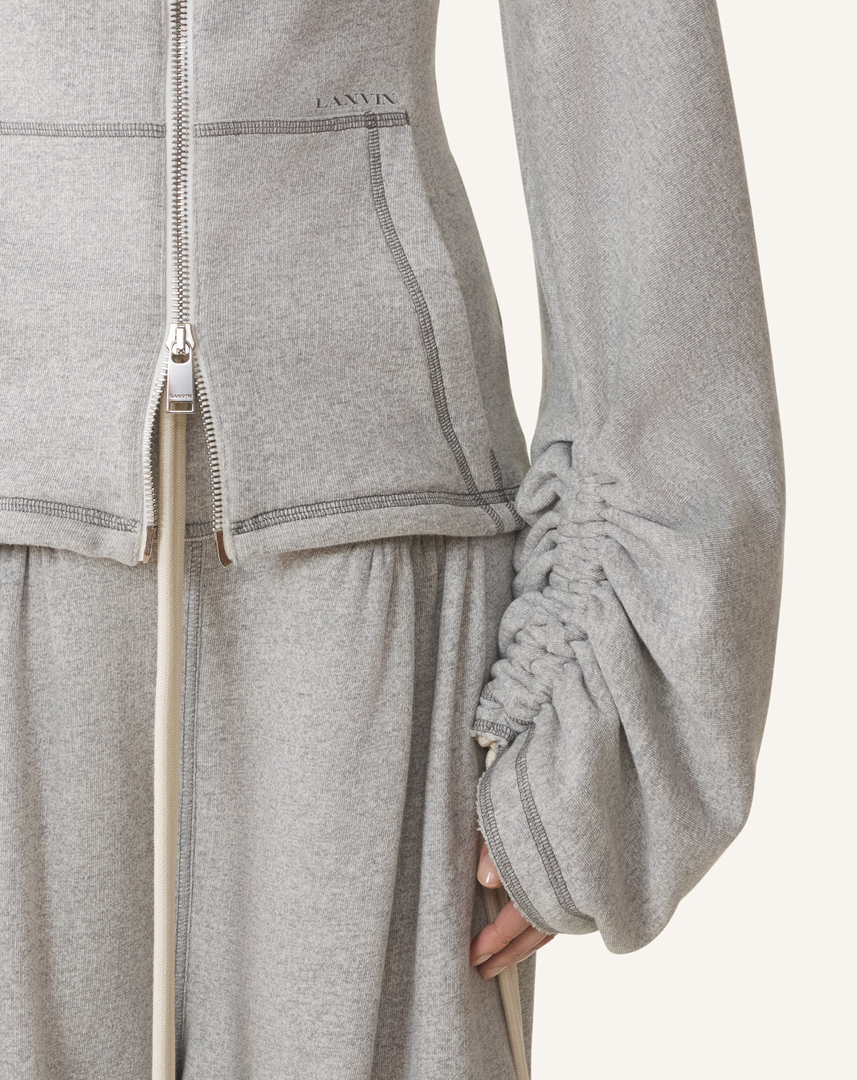 Veste zippée cintrée - Gris chine