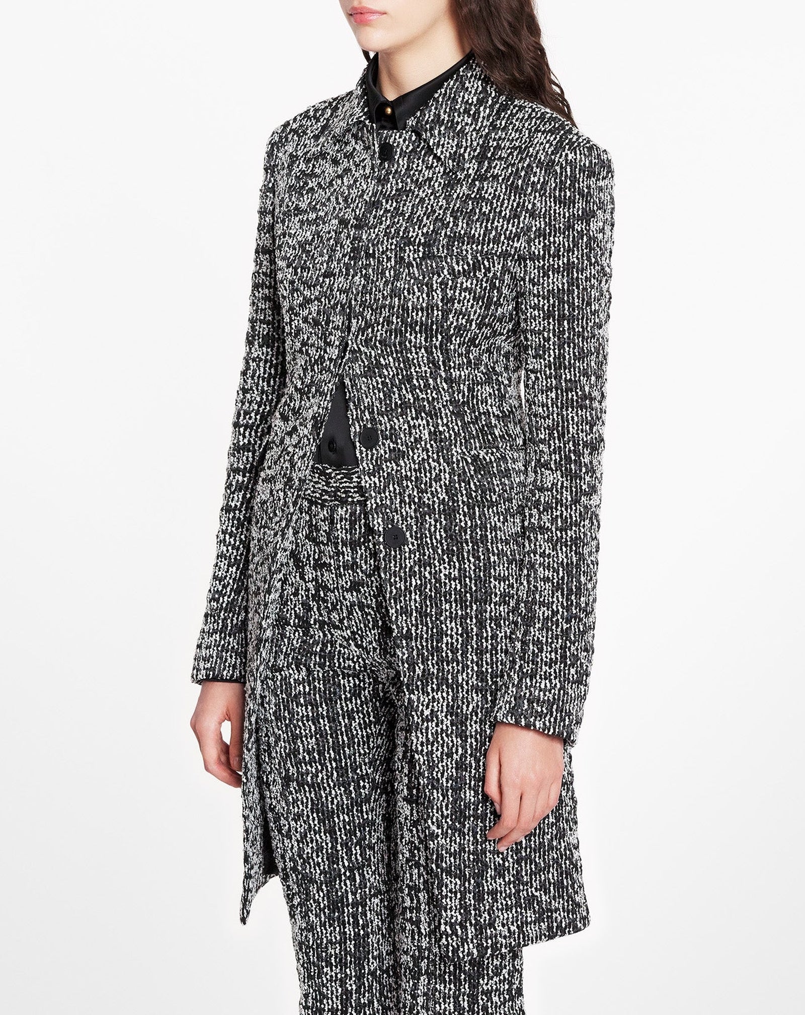 Veste longue cintrée - Noir & Blanc