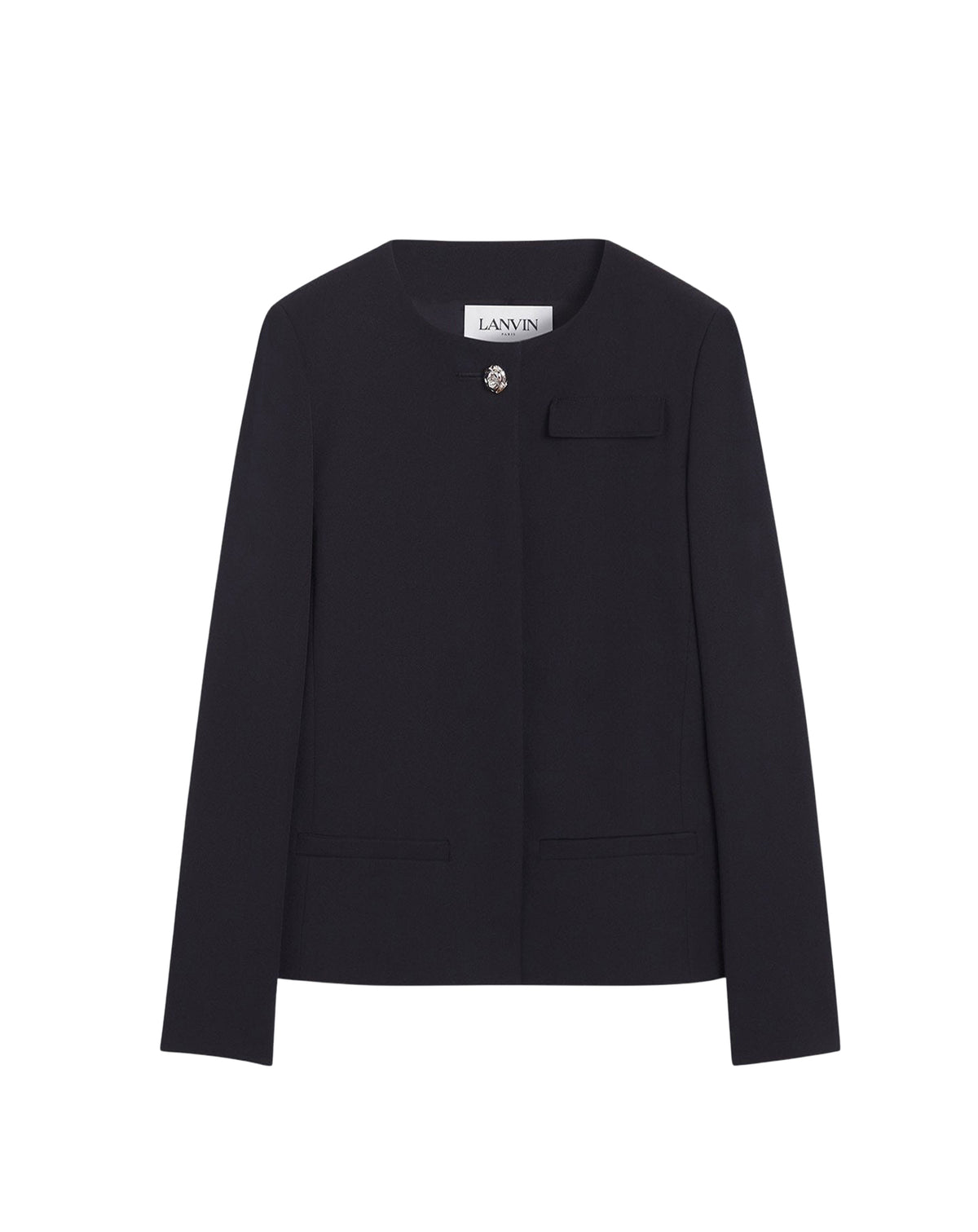 Veste cropped ajustée en tissu - Noir
