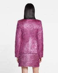 Veste ajustée à fines franges - Rose
