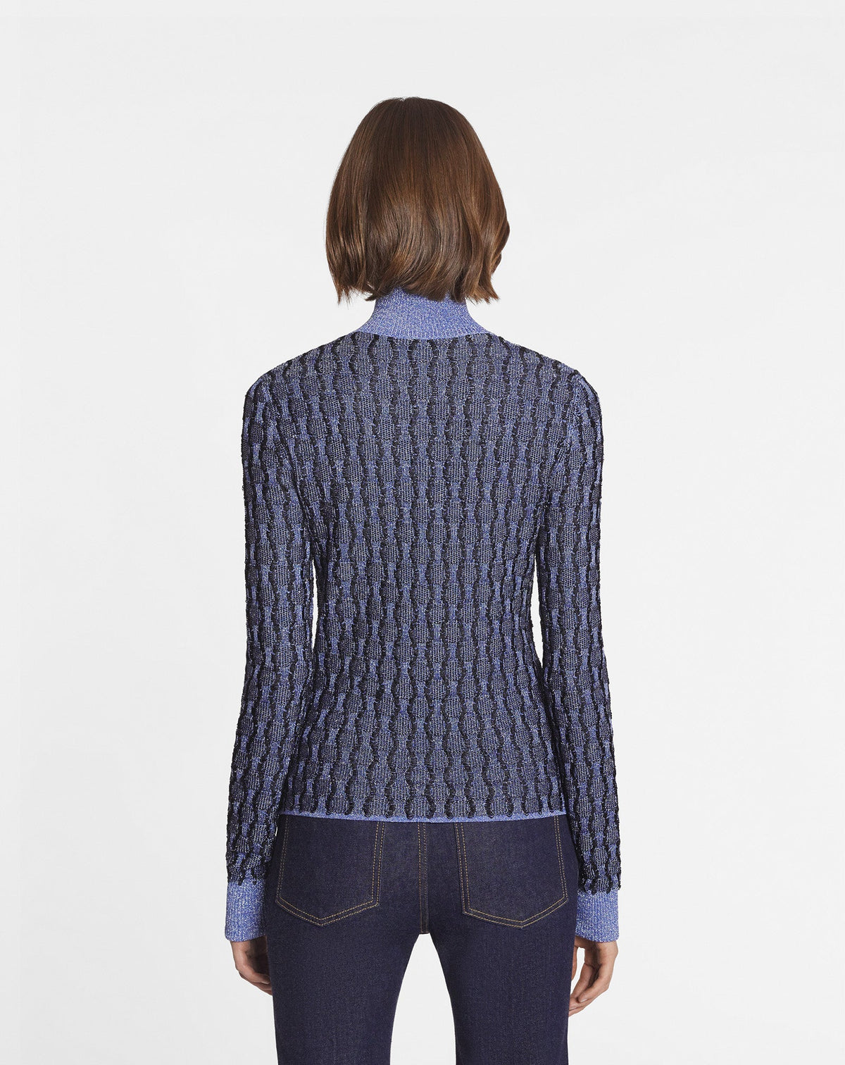 Pull manches longues détail eyelet - Nouveau Bleu Lanvin