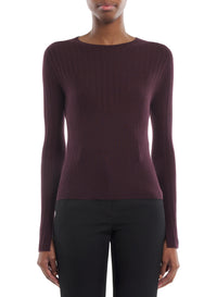 ZZNO STOCK BORDEAUX TOP MANCHES LONGUES COL ROND