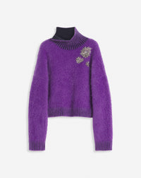 ZZNO STOCK ANEMONE PULL BRODÉ COL MONTANT