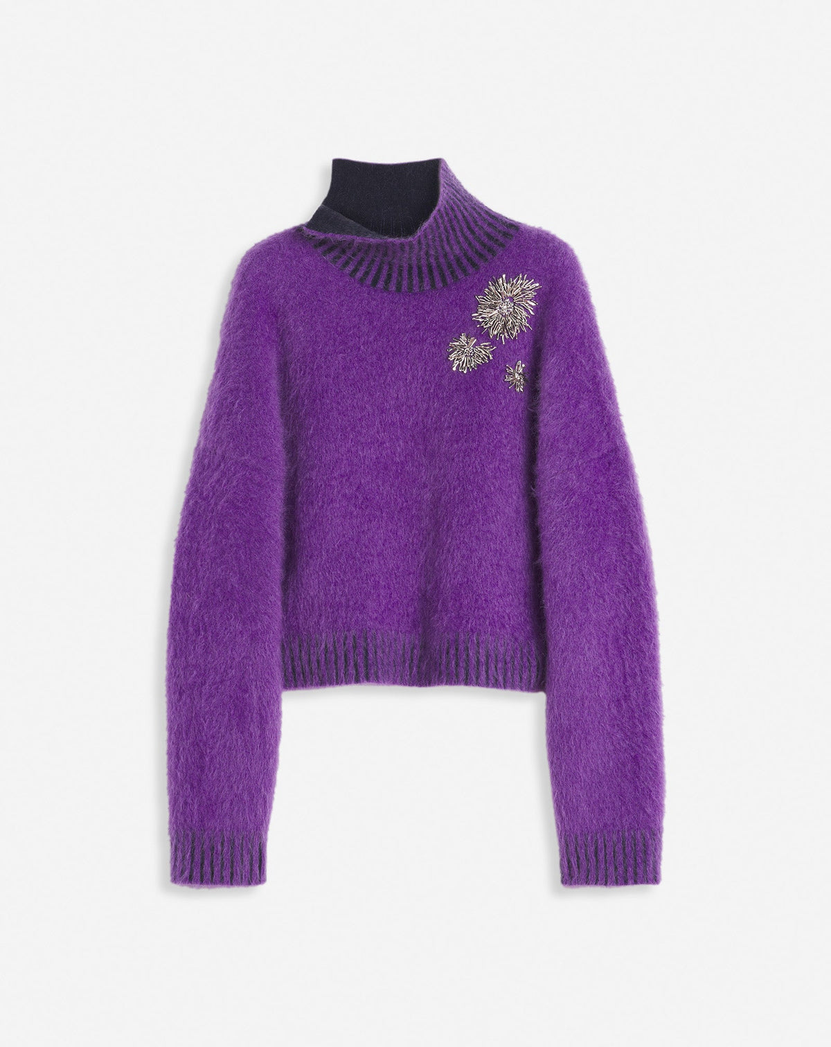 Pull brodé col montant - Anemone